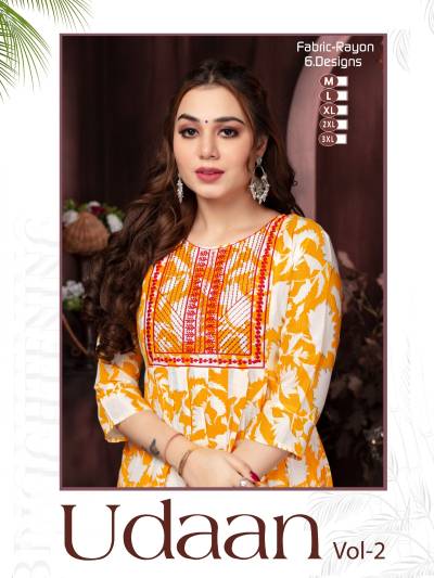 UDAAN VOL.2 BY FT DESIGNER RAYON PRINT KURTIS WHOLESALER IN INDIA